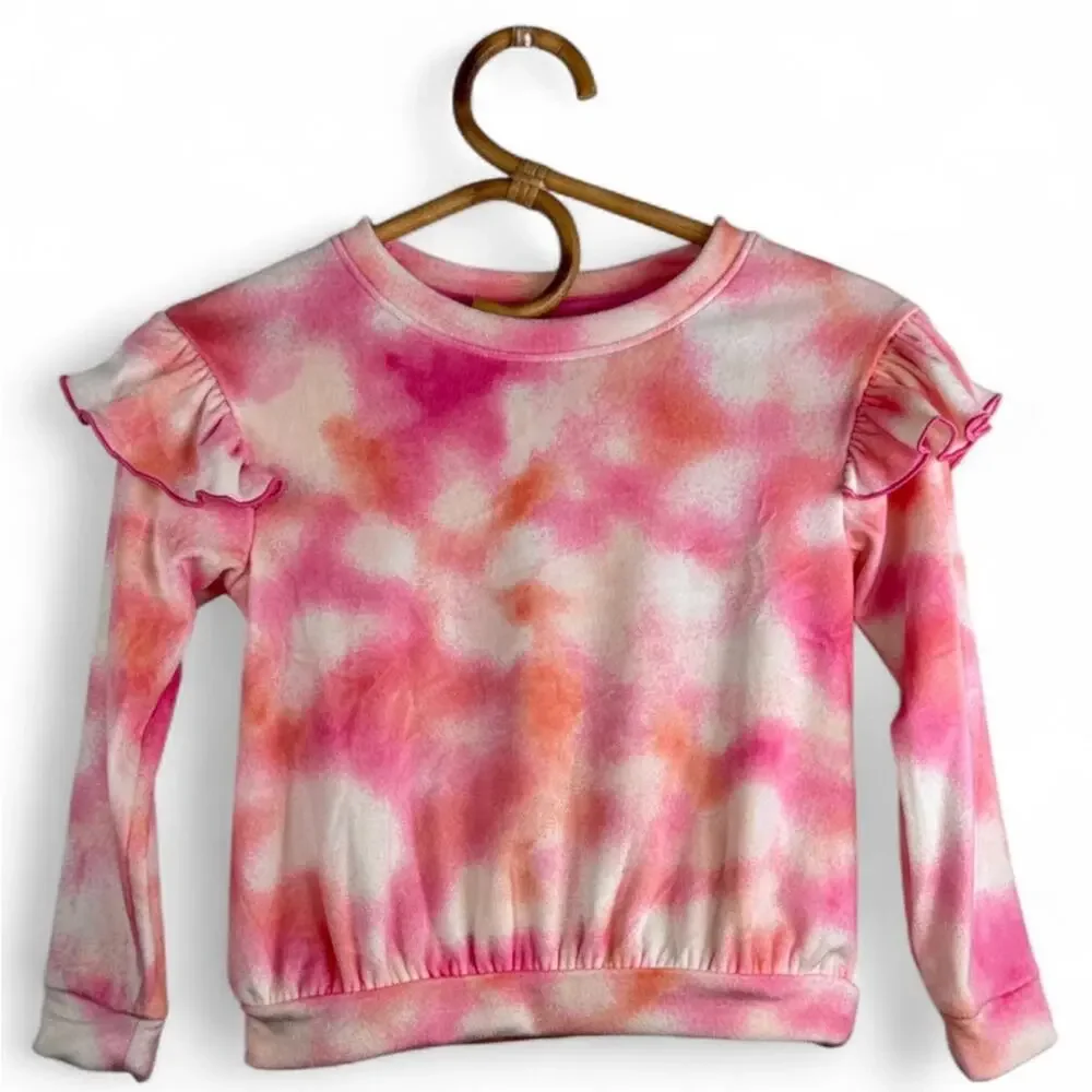 Cat & Jack Pink and Orange Tie-Dye Kids Shirt size 5T